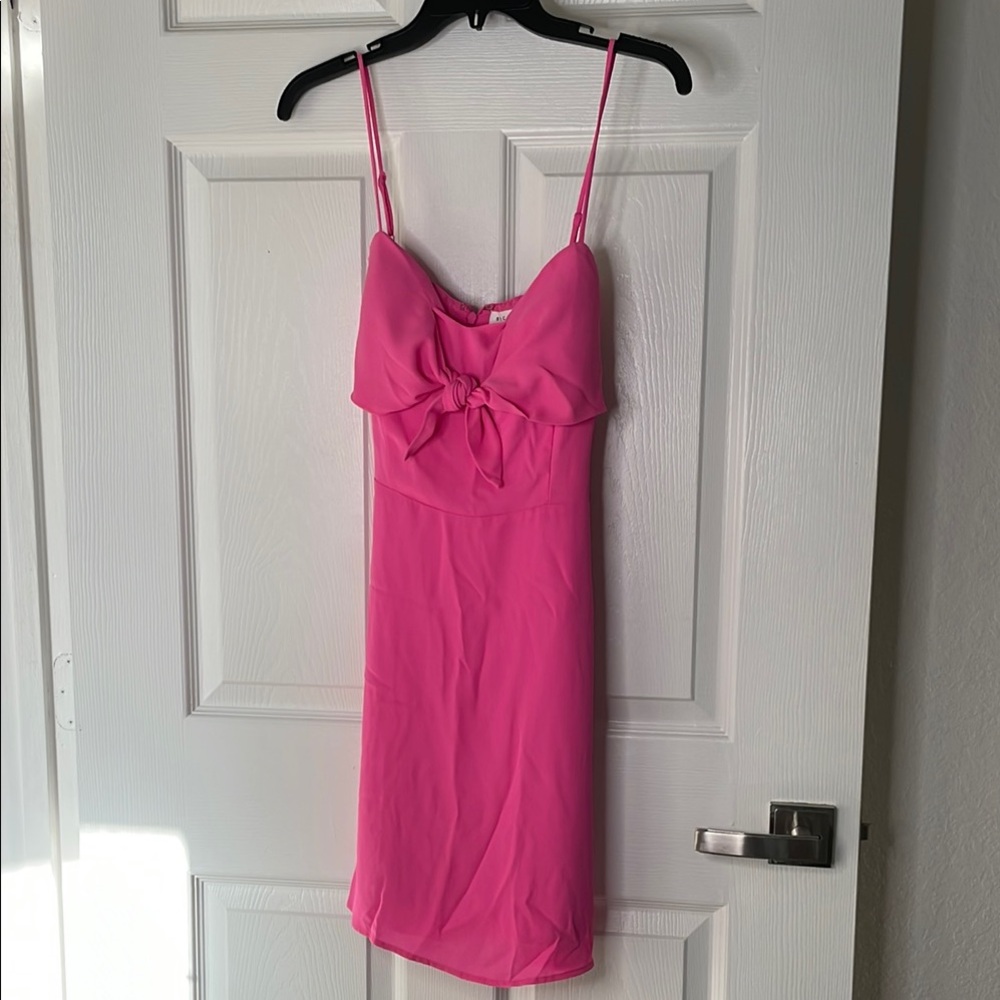 NWT Socialite pink tank tie back mini dress